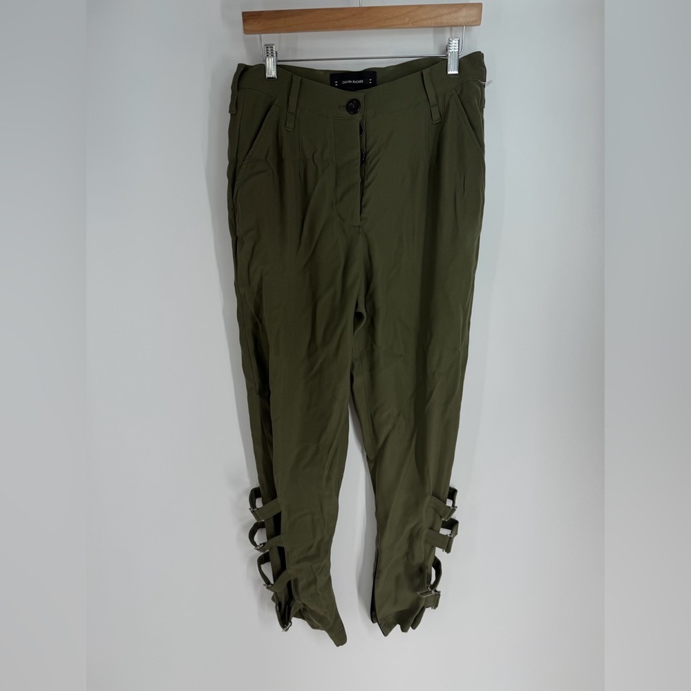 Calvin Rucker High Rise Leg Buckle Casual Pants